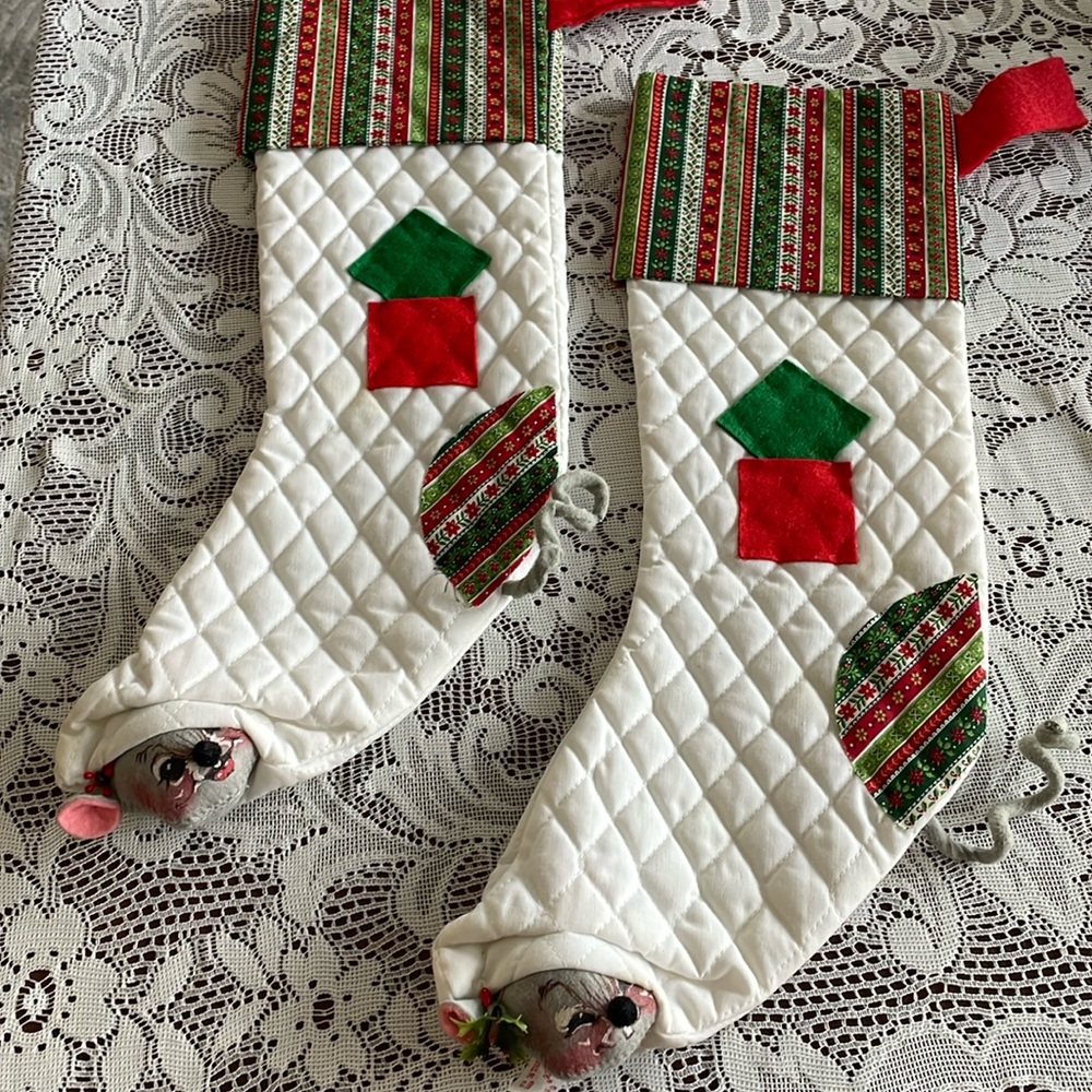 ANNALEE vintage Christmas stockings